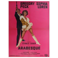 Original Vintage Movie Poster for Arabesque Starring Gregory Peck & Sophia Loren 12