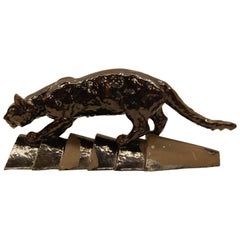 Glazed 19th Century French Ceramic Cat Roof Tile, J. Filmont, Caen