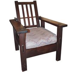 Antique Arts & Crafts Period Reclining Morris Chair