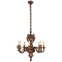 19th Century French Louis XIV Eight-Arm Bronze Chandelier 12