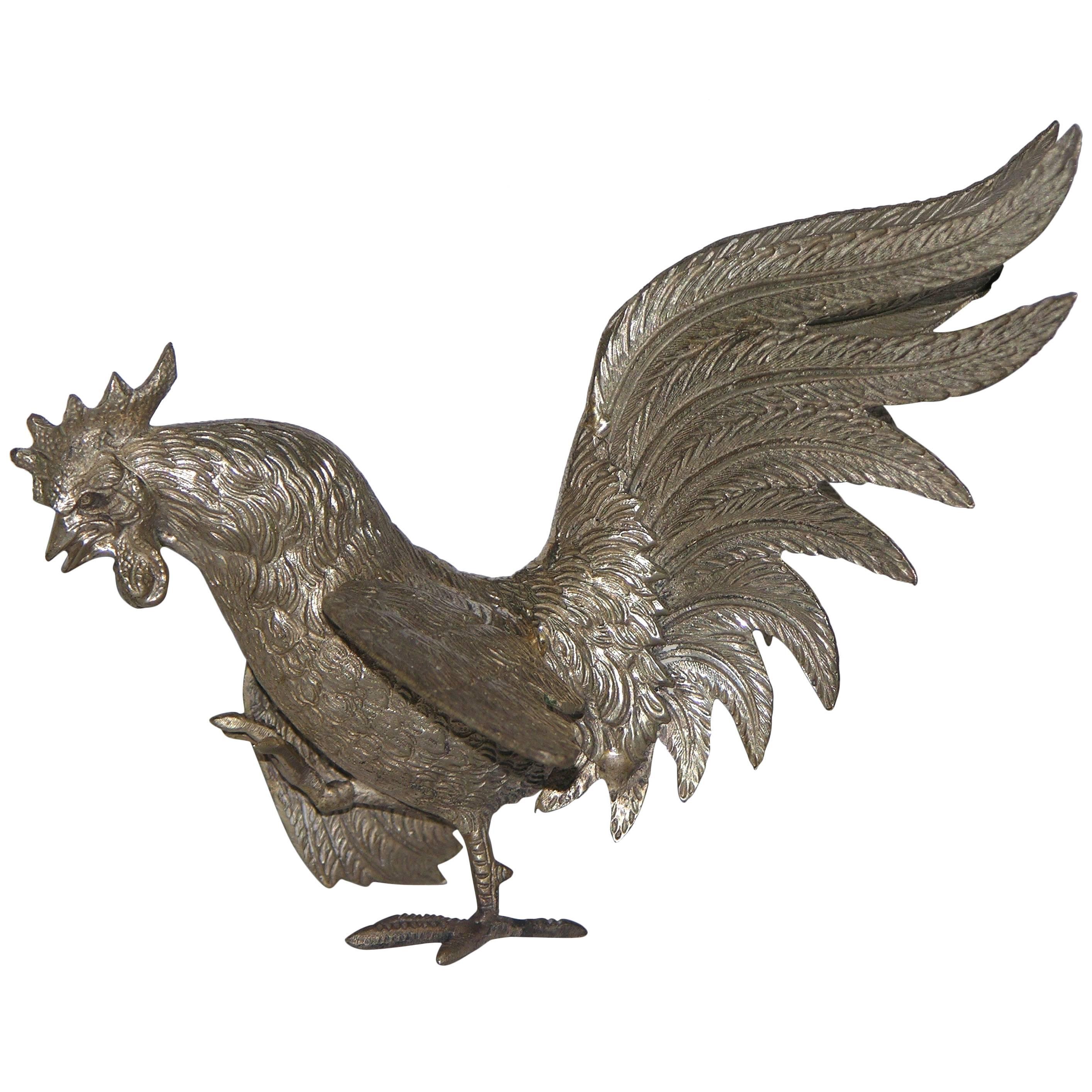 Vintage Gucci Silver Plated Rooster Bird Sculpture