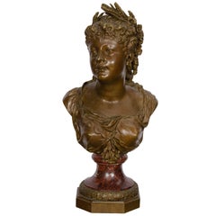 Classical Bronze Female Bust, 19th Century