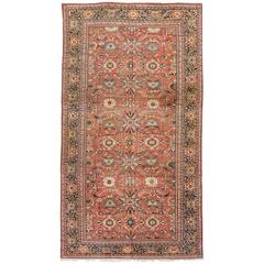 Antique Persian Sultanabad Carpet, Handmade Oriental Rug, Navy Blue, Terracotta 5
