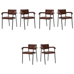 Jacques Quinet, Set di sei poltrone da pranzo, Francia, A.I.C. 1960