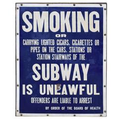 New York City Subway No Smoking Sign 2