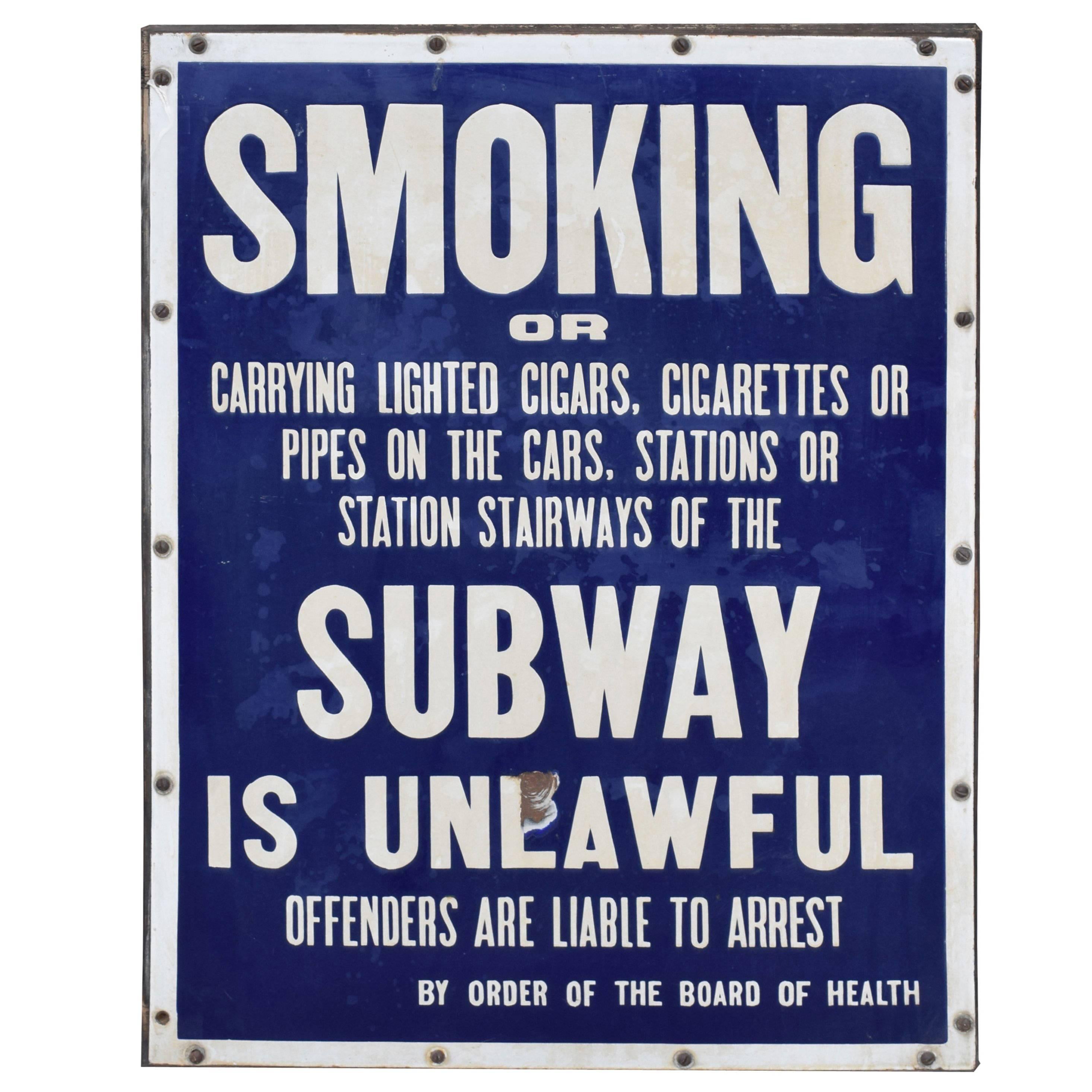 New York City Subway No Smoking Sign