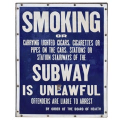 New York City Subway No Smoking Sign