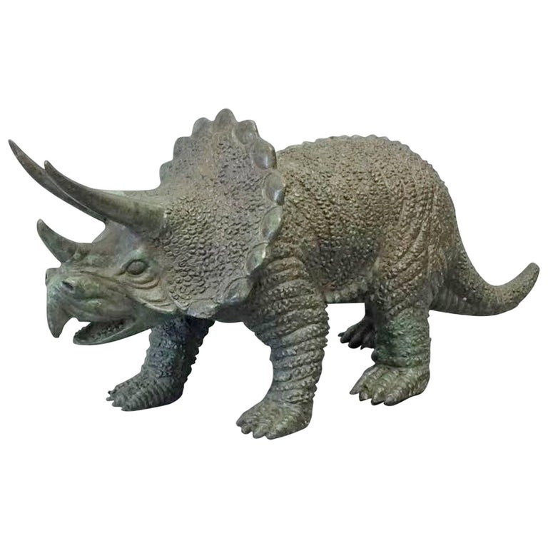20th Century Bronze Figure of a Triceratops