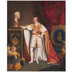 Portrait of Emperor Ferdinand I. of Austria by Eugen Hummel, Austria, 1836