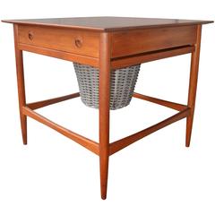 Vintage Danish Teak Craft Sewing Table/Cabinet