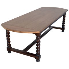 Expandable Barley Twist Dining Table in Vintage Walnut, By Petersen Antiques