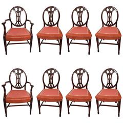 Set of Eight George III Style Carved Mahogany Dining Chairs 2