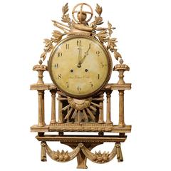 Swedish Neoclassical Giltwood Cartel Clock, circa 1800