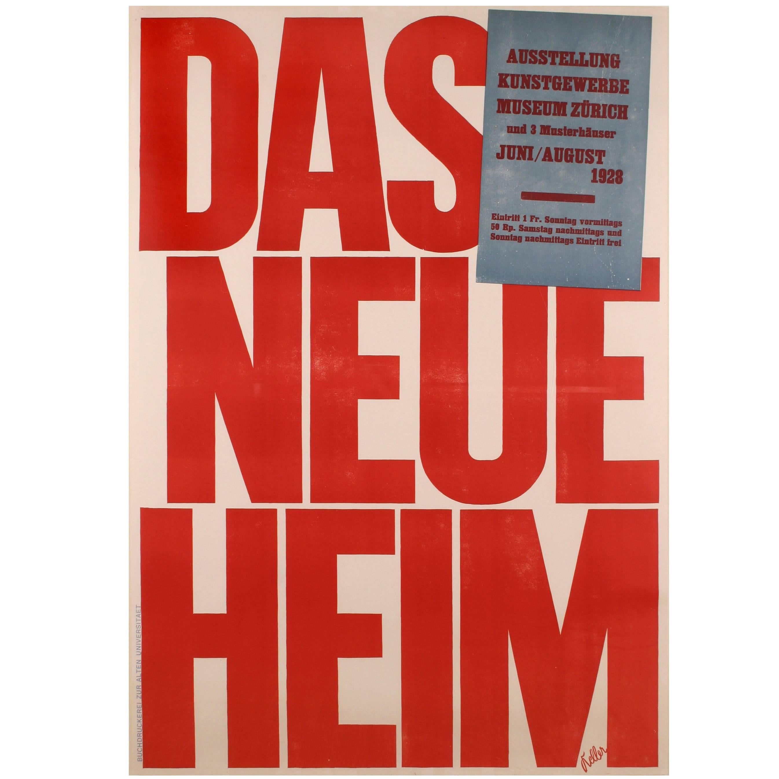 "The New Home, " a Swiss Modernist Poster by Ernst Keller, 1928 For Sale