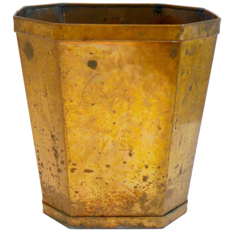 Patinated Copper Waste Bin, 20th Century at 1stdibs