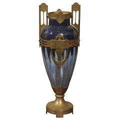 Napoleon lll  Blue Porcelain Vase with Bronze Fittings, Circa 1880