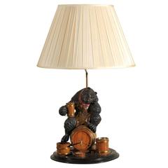 Black Forest Bear Tobacco Box Turned into a Lamp