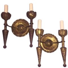 Large Gilt Metal Sconces 9