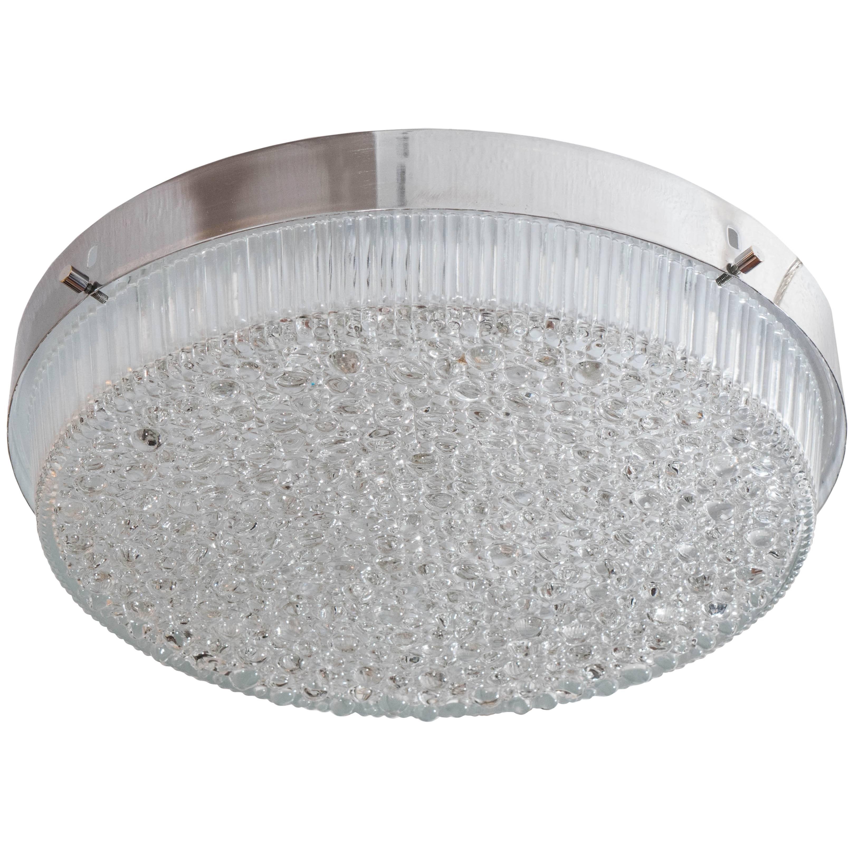 Round Polished Nickel Flush Mount Fixtures For Sale