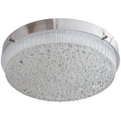 Round Polished Nickel Flush Mount Fixtures