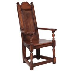 Antique Early 18th Century French Walnut Chair with Paneled Back, Ardennes, circa 1700