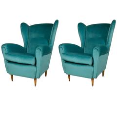 Mid-Century Modern Pair of Armchairs in the Style of Paolo Buffa