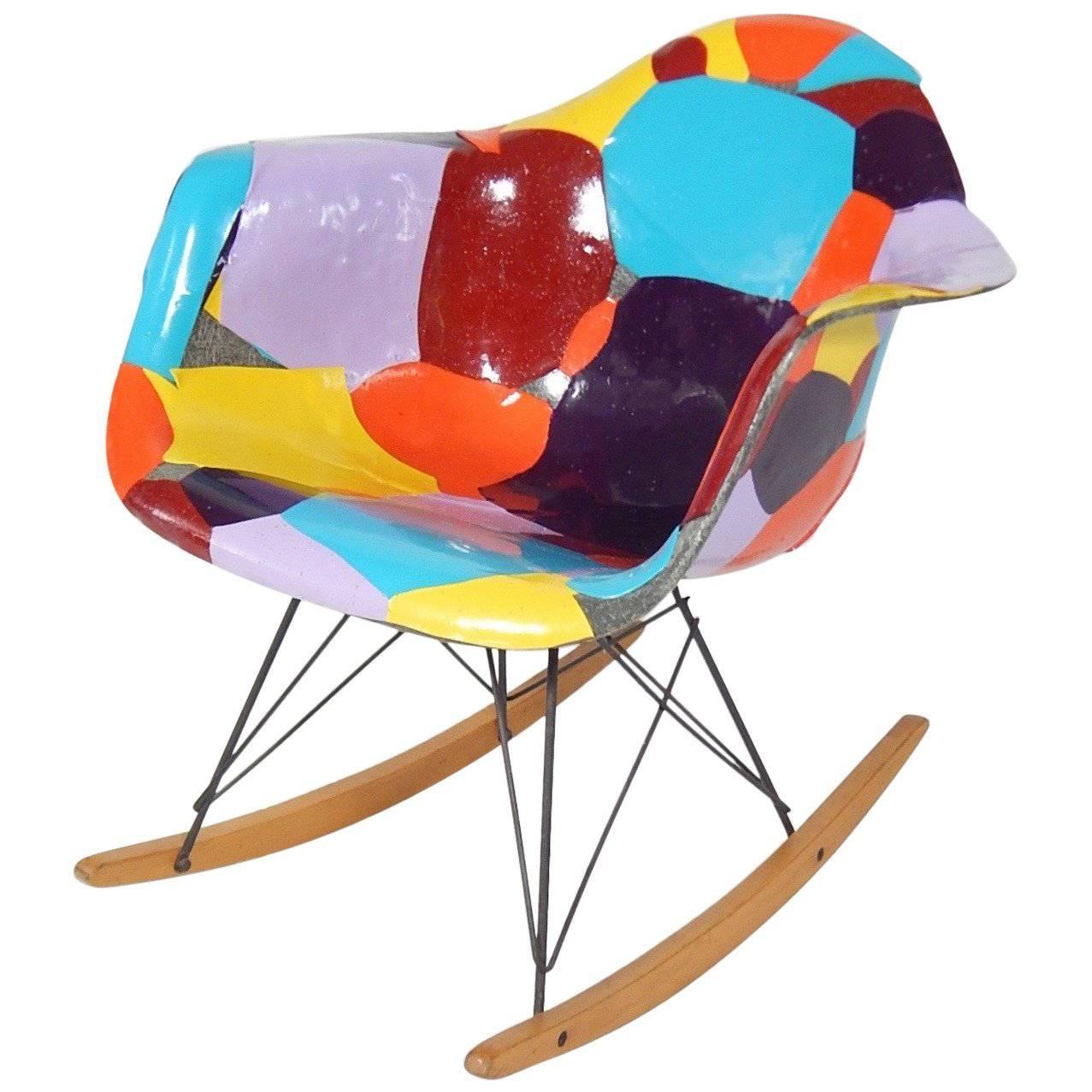 Early Eames 1950s Rocker Updated by Artist Jim Oliveira For Sale