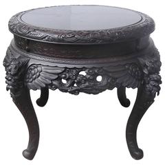 Monumental Carved Asian Center Table