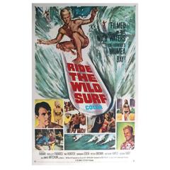 Original Vintage Surfing Movie Poster “Ride the Wild Surf” Waimea Bay Hawaii