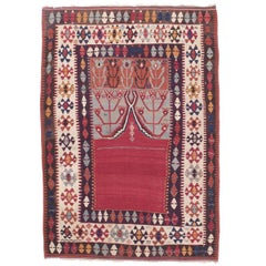 Antique Central Anatolian Kilim Rug with "Tulips"