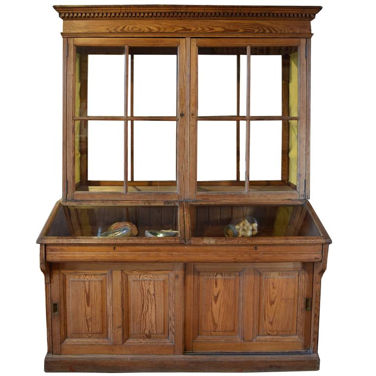 English Pine DoubleSided Display at 1stDibs