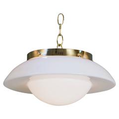 Vintage Mid-Century Modern Milk Glass Pendant 2