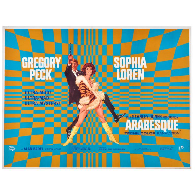 Original Vintage Movie Poster for Arabesque Starring Gregory Peck and ...