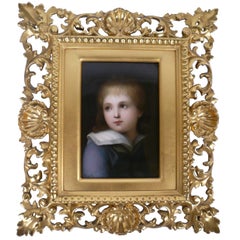 KPM Porcelain Portrait of a Boy, Signed Vogel