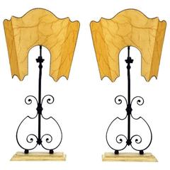 Pair of Italian Wrought Iron Fragments Mounted as Table Lamps