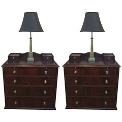 Pair of Mahogany First Class Stateroom Chests from the SS Santa Lucia