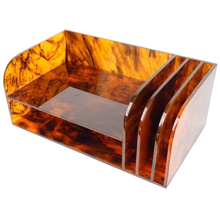 Aldo Tura Style Desktop Divided Tray Organizer Desk Storage Office