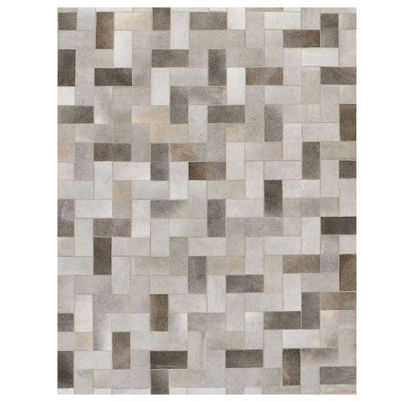 Handmade Leather Patchwork Rug For Sale at 1stDibs