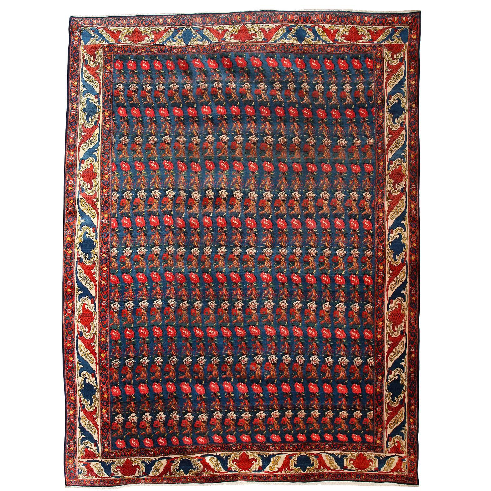 Antique 1900s Persian Senneh Rug, 12x16