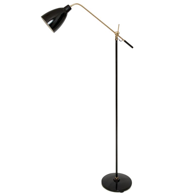 Dominici Counter Balance Articulated Arm Floor Lamp In Brass And Dominici Counter Balance Articulated Arm Floor Lamp In Brass And Black Enamel For