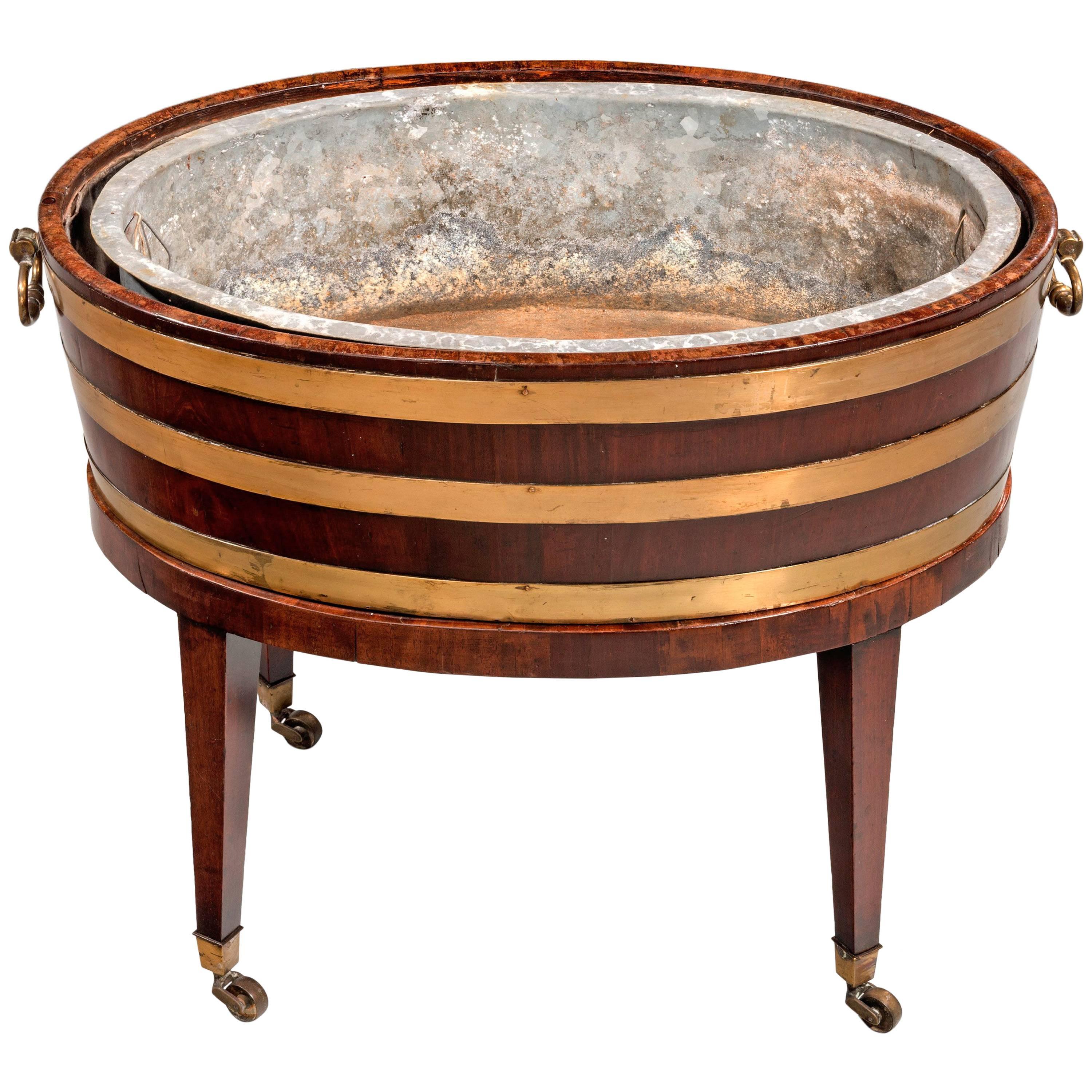 Attractive Mahogany 18th Century Brass Bound Wine Cooler