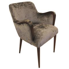 Grey Armchair, Desk Chair by Osvaldo Borsani, Italy, 1950s