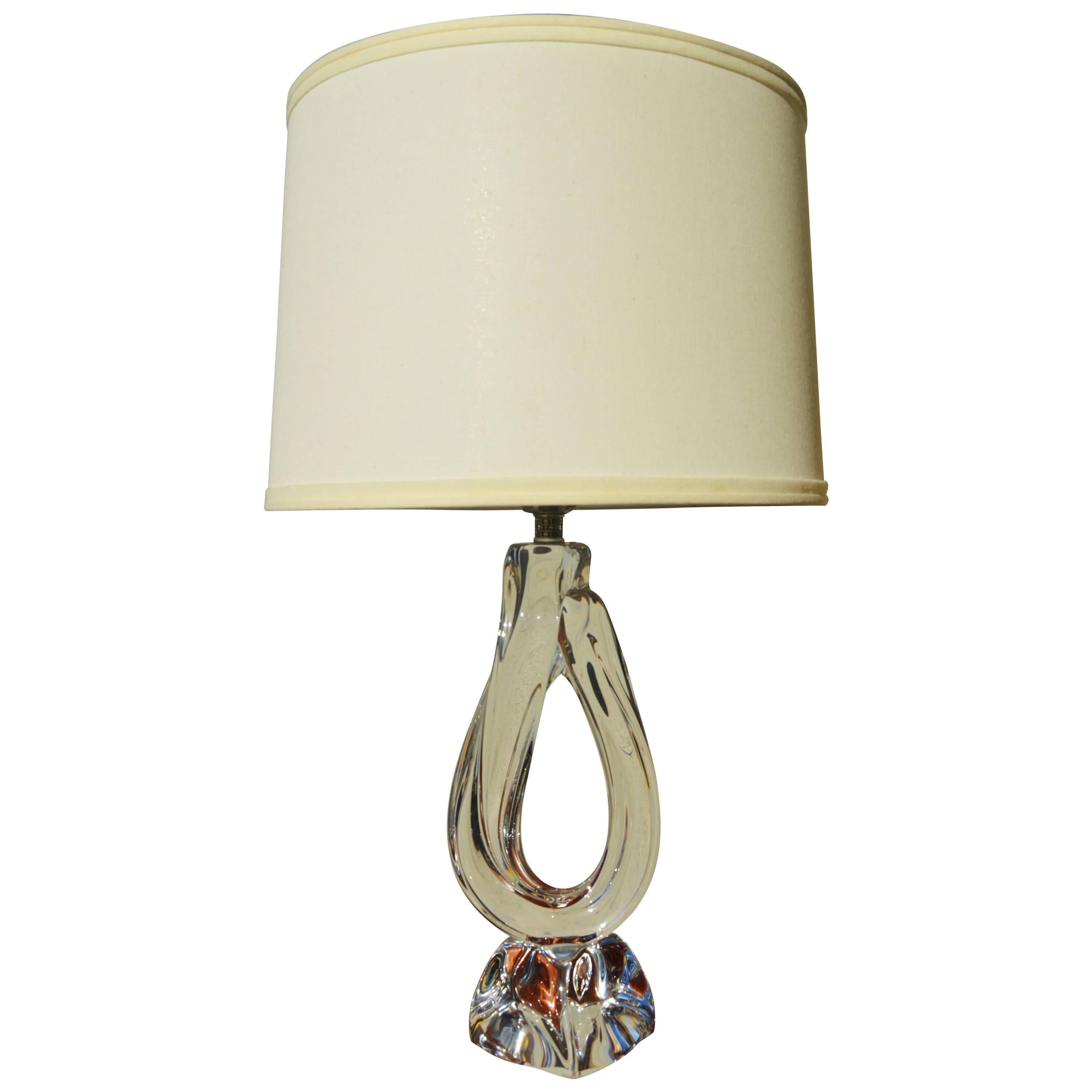 Handblown Crystal Pierced Lamp by Daum