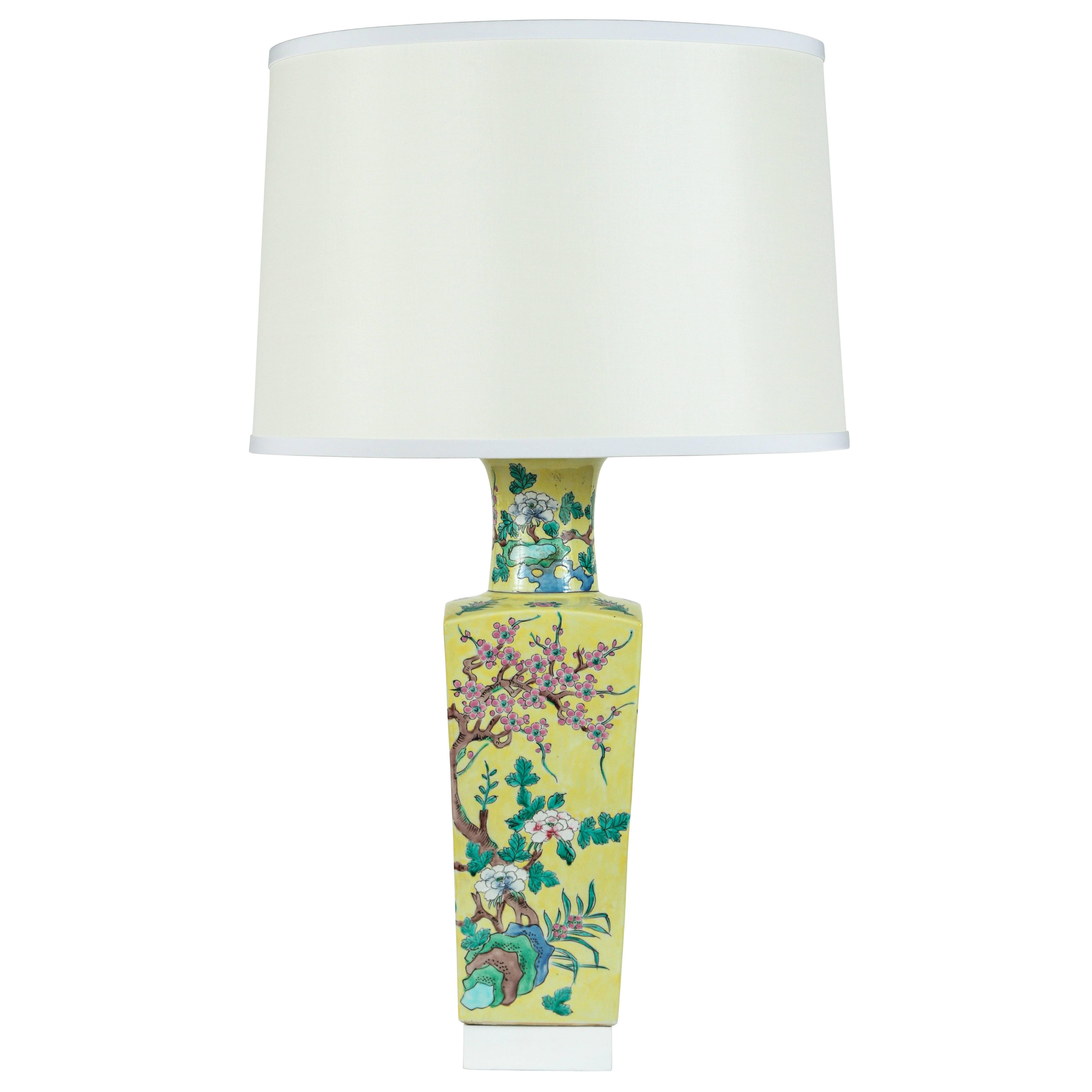 Custom Designed Chinese Yellow Urn Lamp by William Haines
