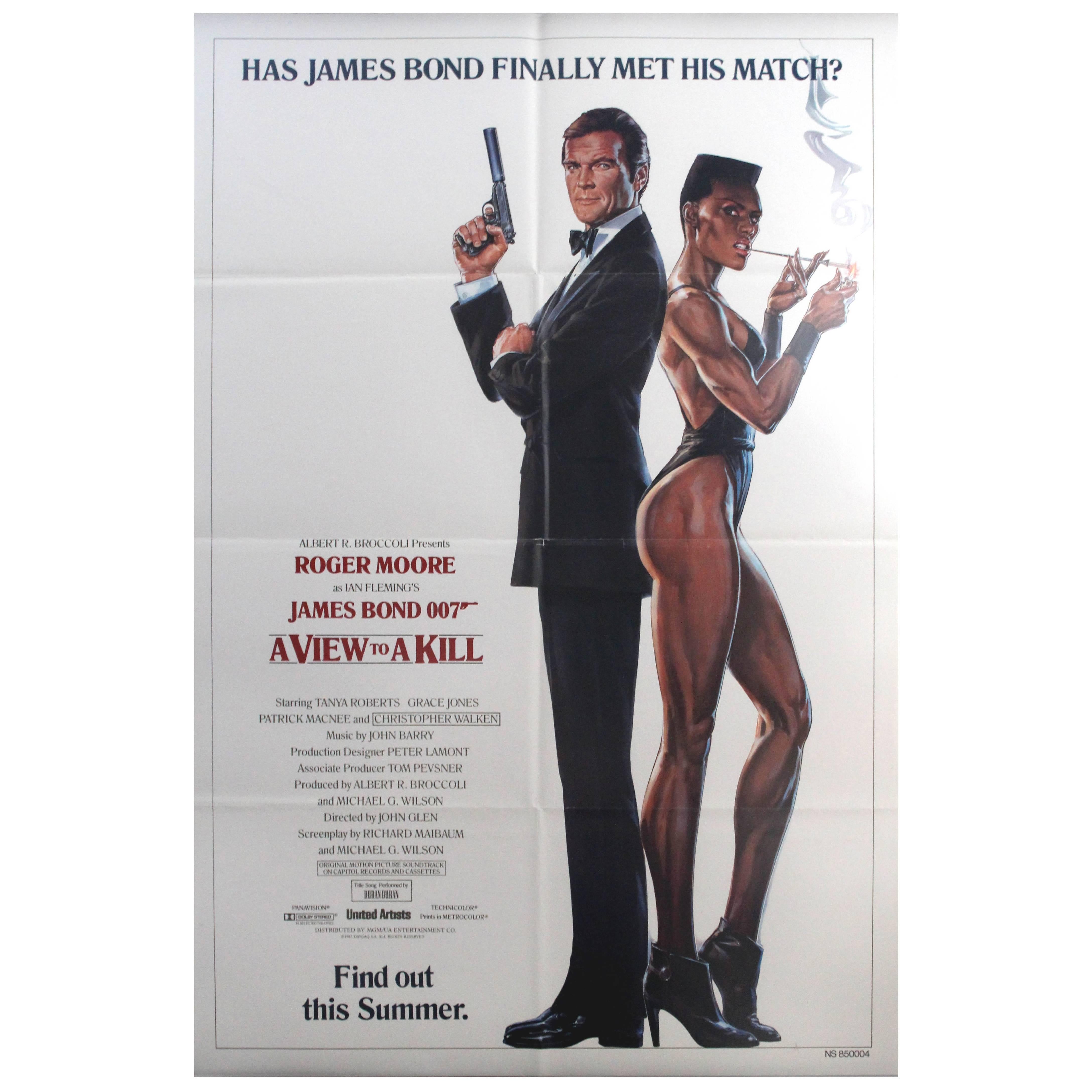 Original Vintage 007 James Bond Movie Poster "A View To A Kill - Roger Moore"