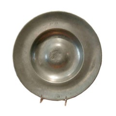 17th Century Pewter Charger with Hallmarks