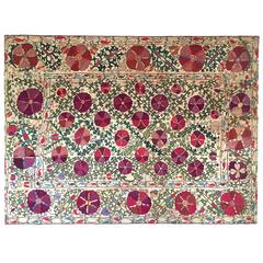 Antique Large 19th Century Suzani Textile Uzbekistan