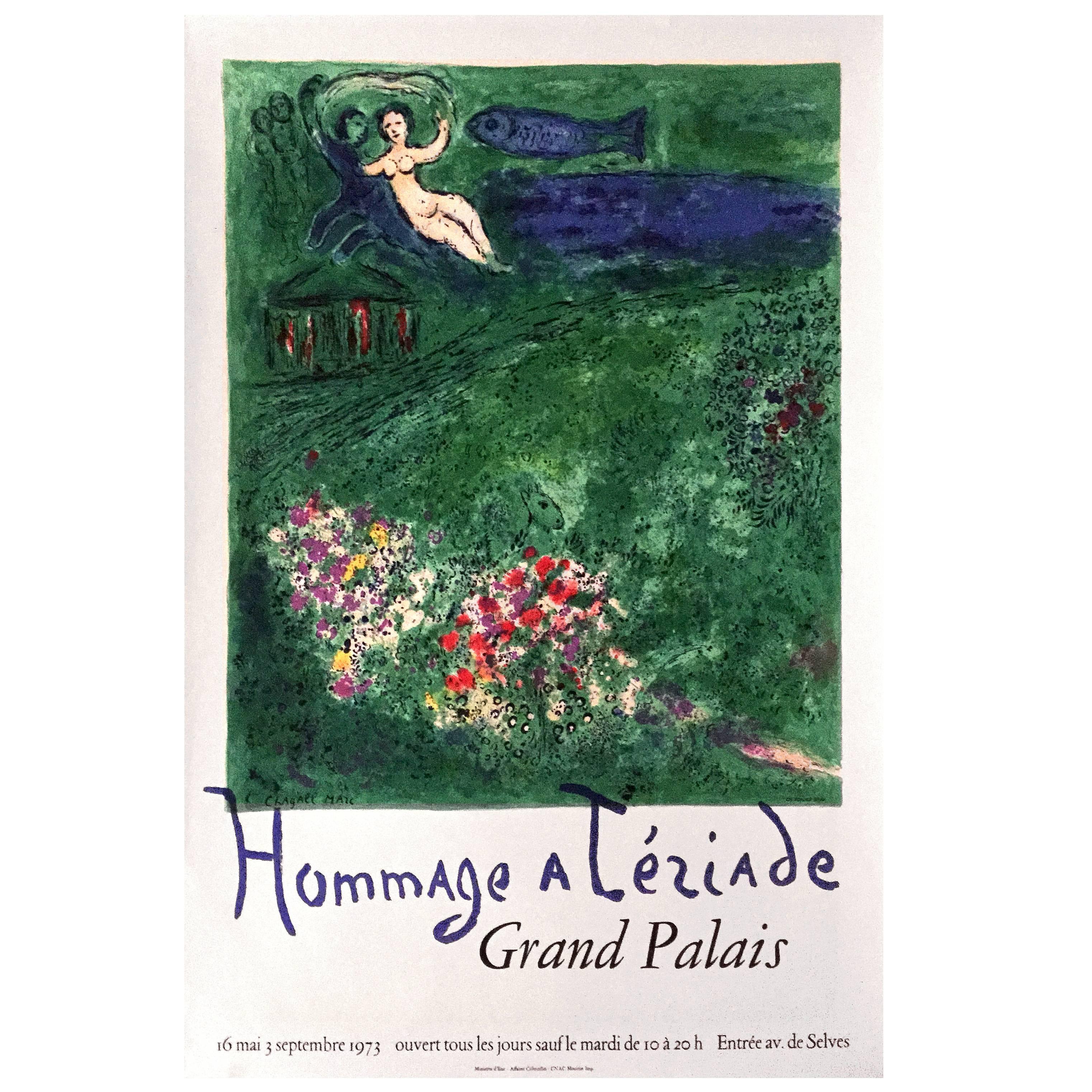 French Mourlot Exhibition Poster for Chagall, Paris, 1973 For Sale