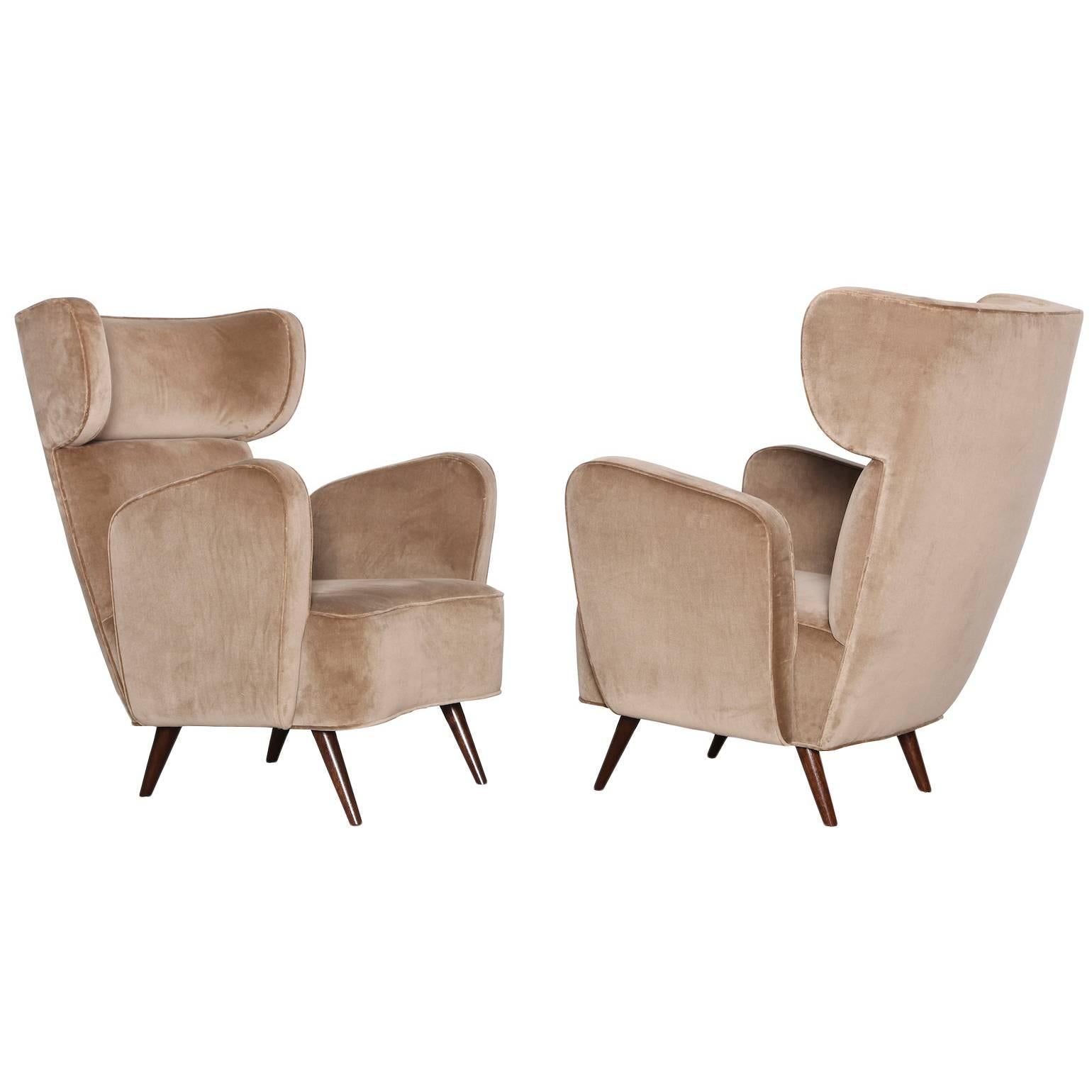 Inspired by the 1st class lounges of Italian trains from the 1940s and 1950s. Sculptural forms with generous proportions and fantastic construction. These chairs are handmade to order and available exclusively through Donzella. Eight to twelve weeks