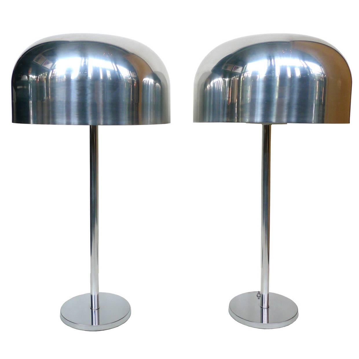 Pair of Kovacs Chrome Lamps